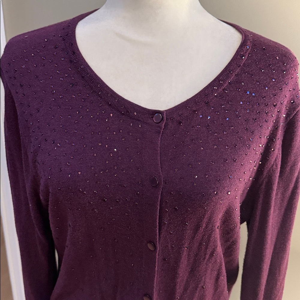 MERONA Rhinestone Button Front Cardigan - Size L - Picture 5 of 12
